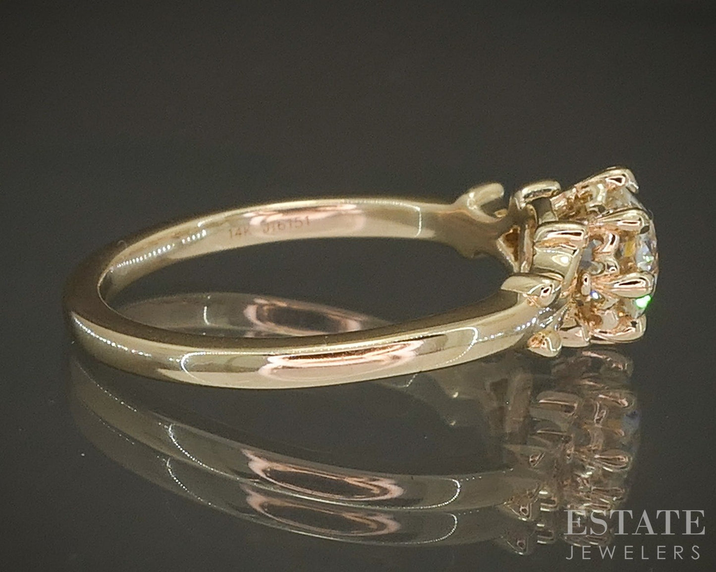 14k Yellow Gold OEC Natural .79ct Diamond Solitaire Engagement Ring p27181