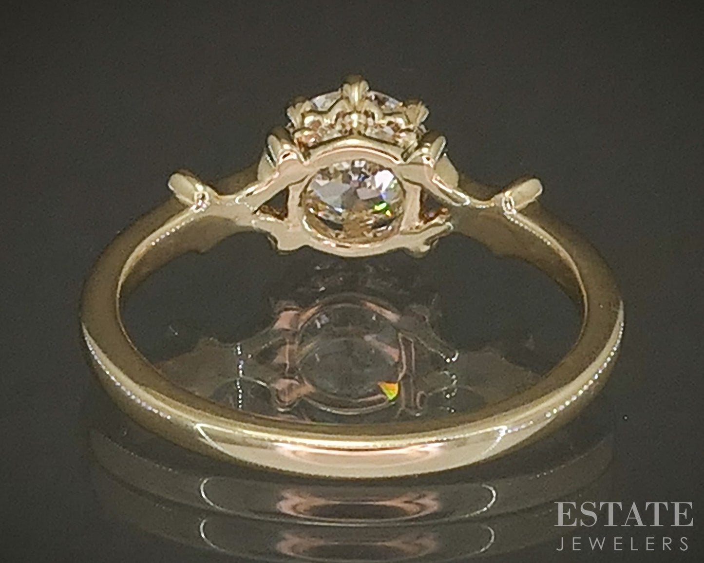 14k Yellow Gold OEC Natural .79ct Diamond Solitaire Engagement Ring p27181