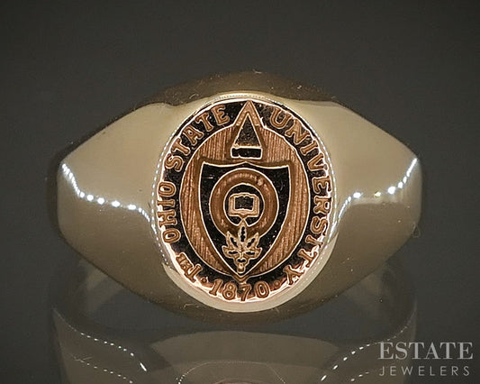 Vintage 14k Yellow Gold Ohio State Ladies Signet Class Ring 6.5g p25244
