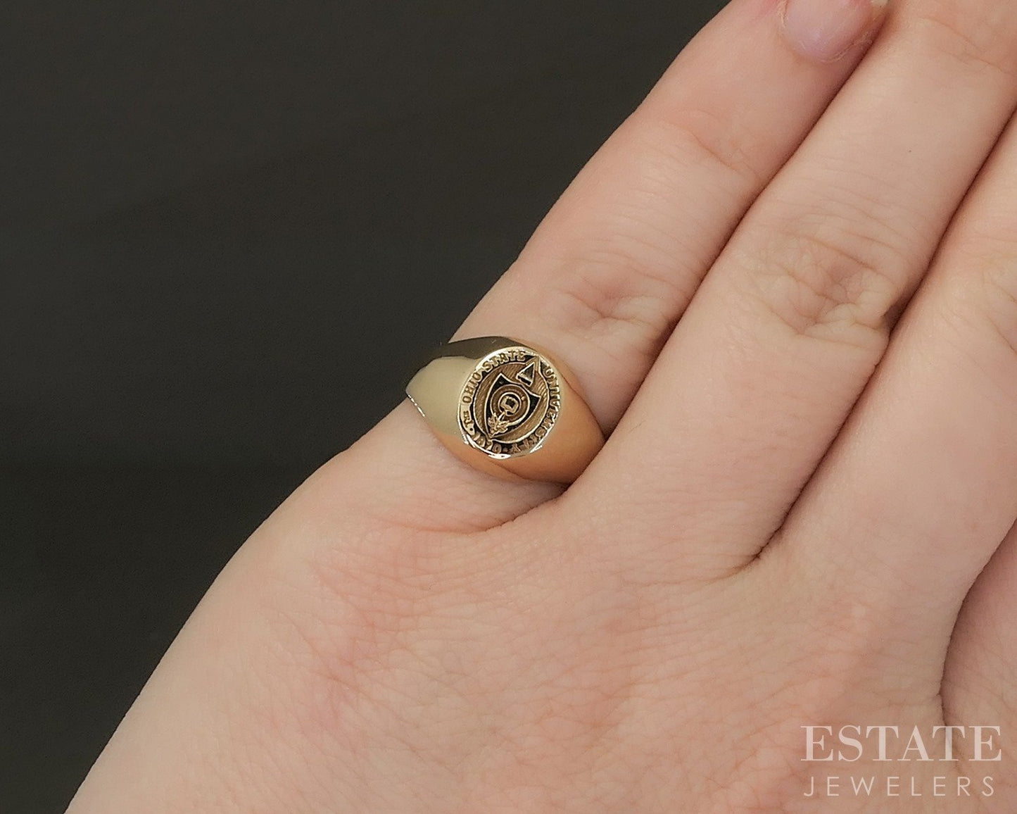 Vintage 14k Yellow Gold Ohio State Ladies Signet Class Ring 6.5g p25244