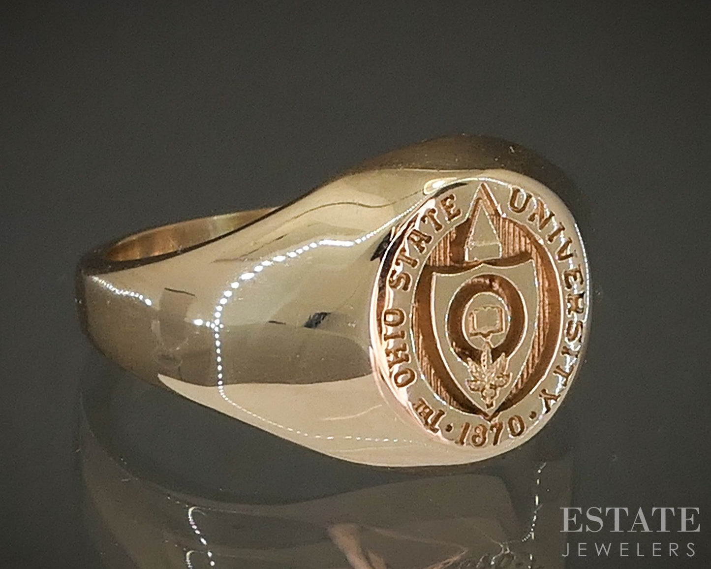 Vintage 14k Yellow Gold Ohio State Ladies Signet Class Ring 6.5g p25244