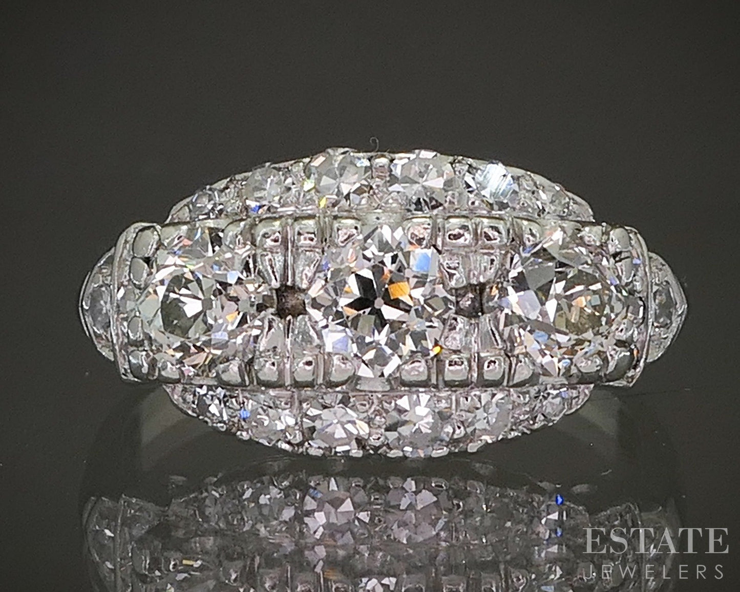 Antique Art Deco Platinum OEC Natural 1.13ctw Diamond Engagement Ring p26275