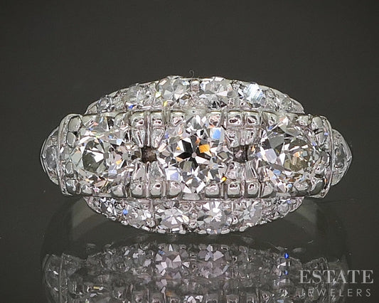 Antique Art Deco Platinum OEC Natural 1.13ctw Diamond Engagement Ring p26275