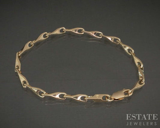 14k Yellow Gold Fancy Chain Link Ladies Bracelet 9.4g 7.25"L p26035