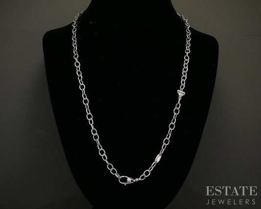 Sterling Silver LAGOS Caviar Oval Cable Necklace 19.5g 24"L p24712