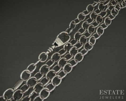 Sterling Silver LAGOS Caviar Oval Cable Necklace 19.5g 24"L p24712
