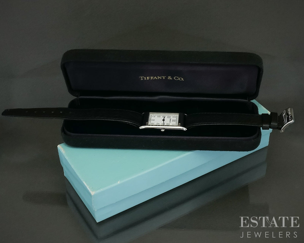 Tiffany & Co Stainless Tank Ladies Watch p18194