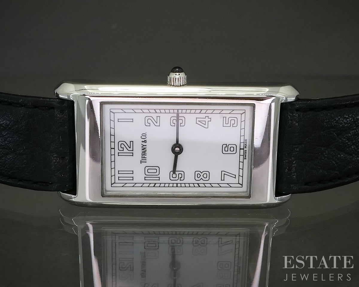Tiffany & Co Stainless Tank Ladies Watch p18194