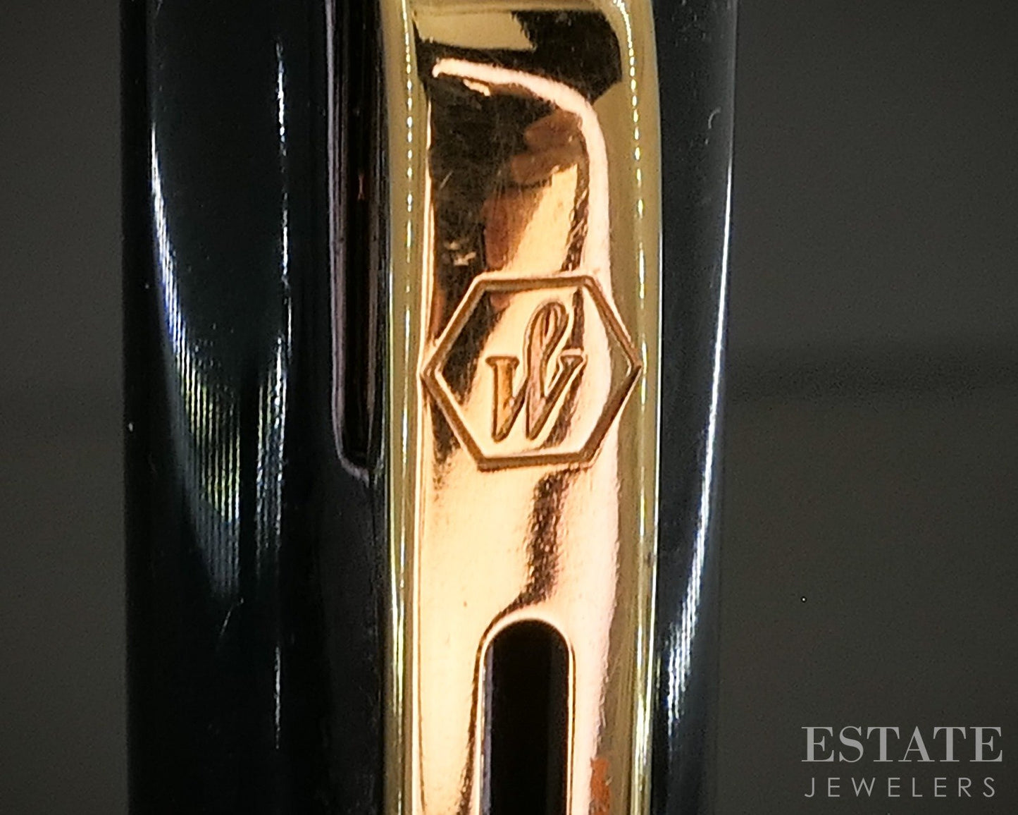 Vintage Waterman France 18k Yellow Gold Nib Black Fountain Pen p23030