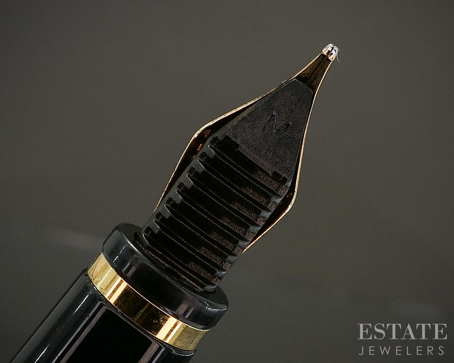 Vintage Waterman France 18k Yellow Gold Nib Black Fountain Pen p23030