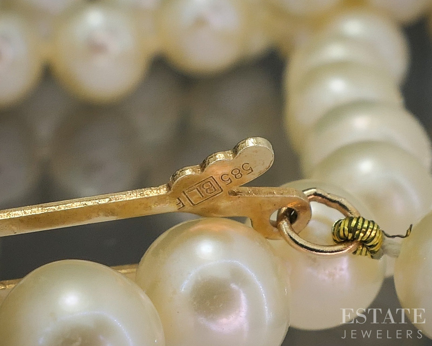 14k Yellow Gold Mikimoto Blue Lagoon 6mm Akoya Pearl Necklace 18"L p19718