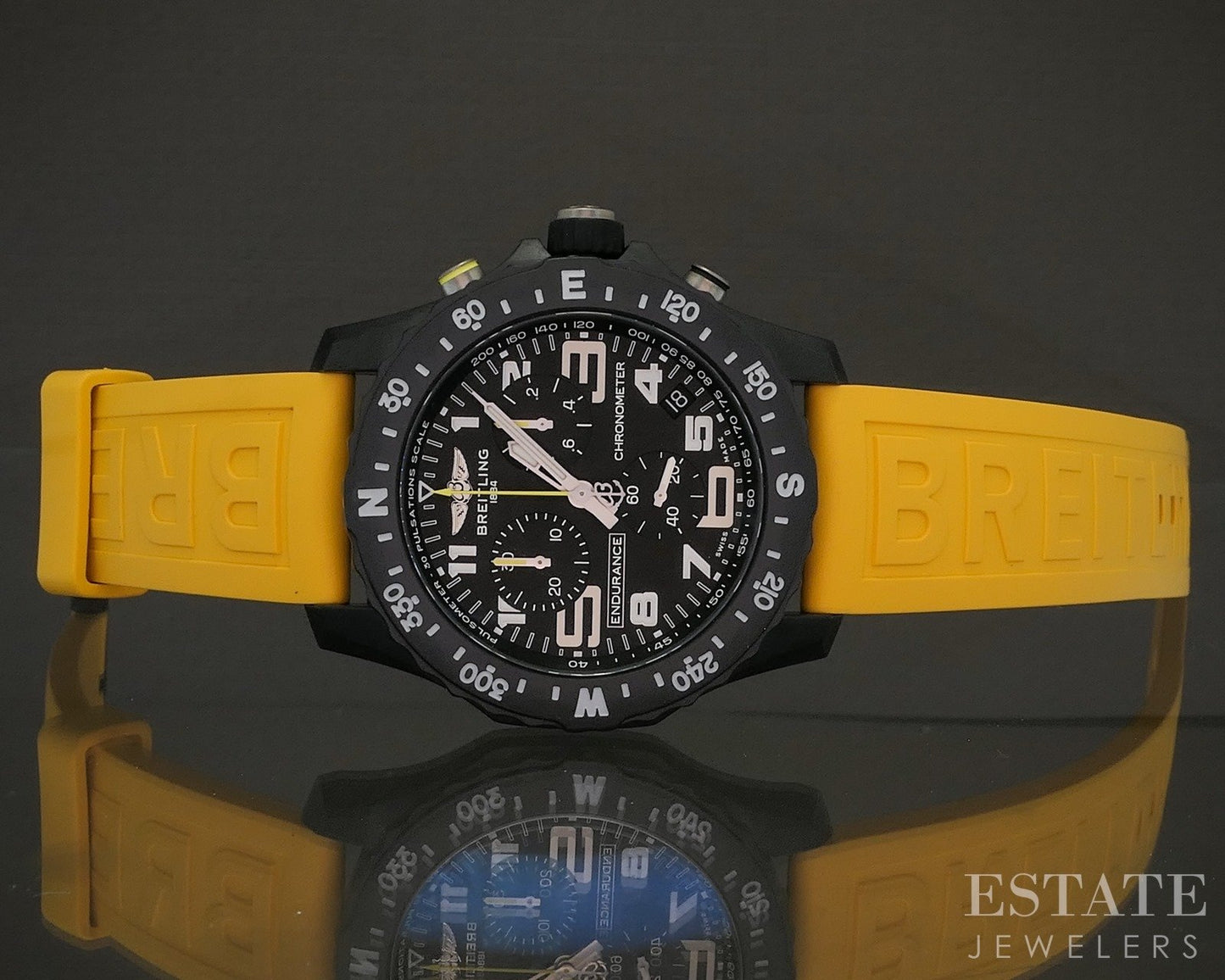 Breitling Endurance Pro Chronometer Black Dial Yellow X82310 Mens Watch p26298