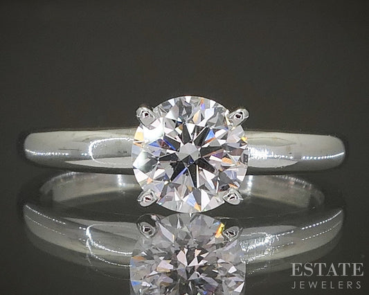 14k White Gold Round IGI .79ct Lab Diamond Solitaire Engagement Ring 2.7g p25660