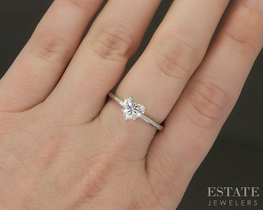 14k White Gold Heart IGI 1.03ct Lab Diamond Solitaire Engagement Ring 3g p25371