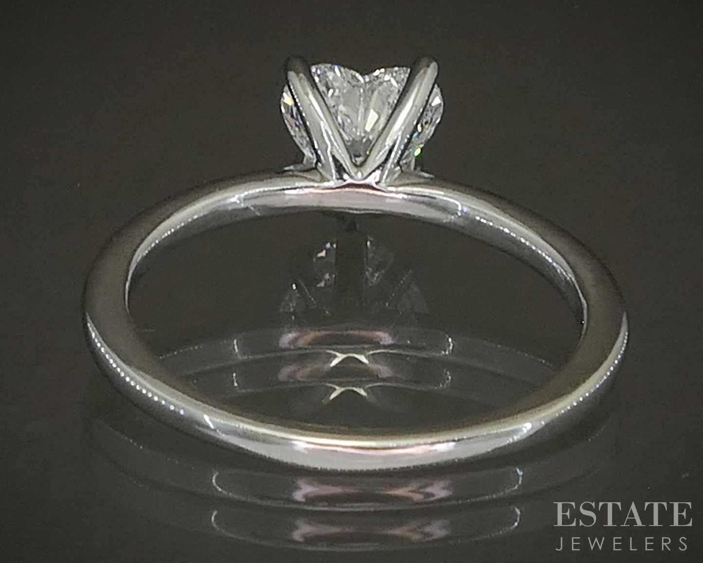 14k White Gold Heart IGI 1.03ct Lab Diamond Solitaire Engagement Ring 3g p25371