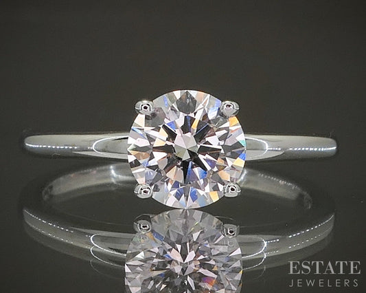 14k White Gold Round GSI 1.07ct Lab Diamond Solitaire Engagement Ring p25917