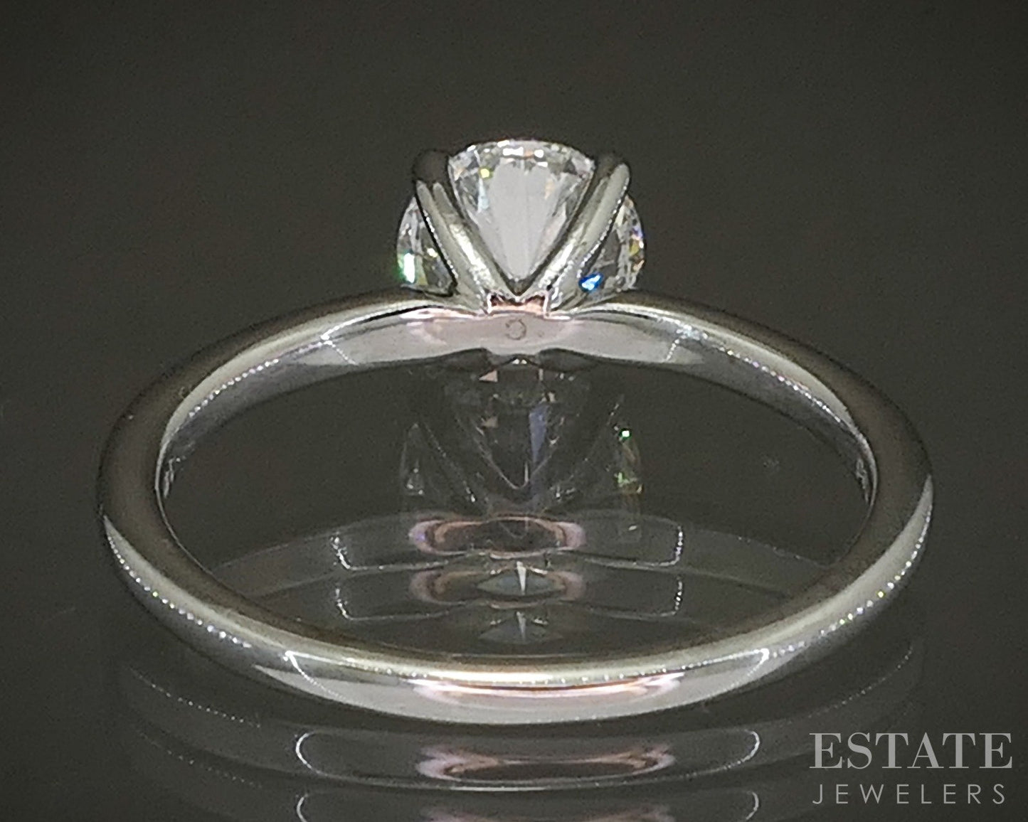 14k White Gold Round GSI 1.07ct Lab Diamond Solitaire Engagement Ring p25917