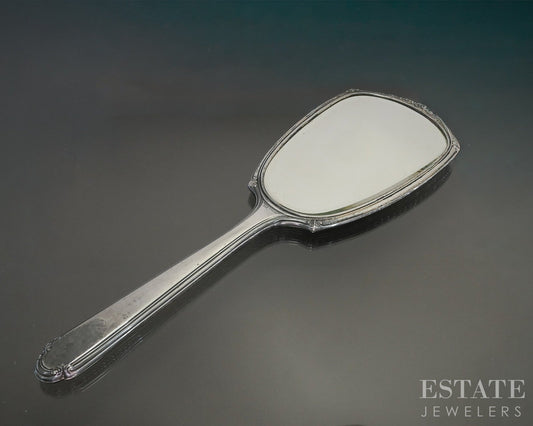 Antique Sterling Silver Saart Brother Large Hand Mirror 175g p25625