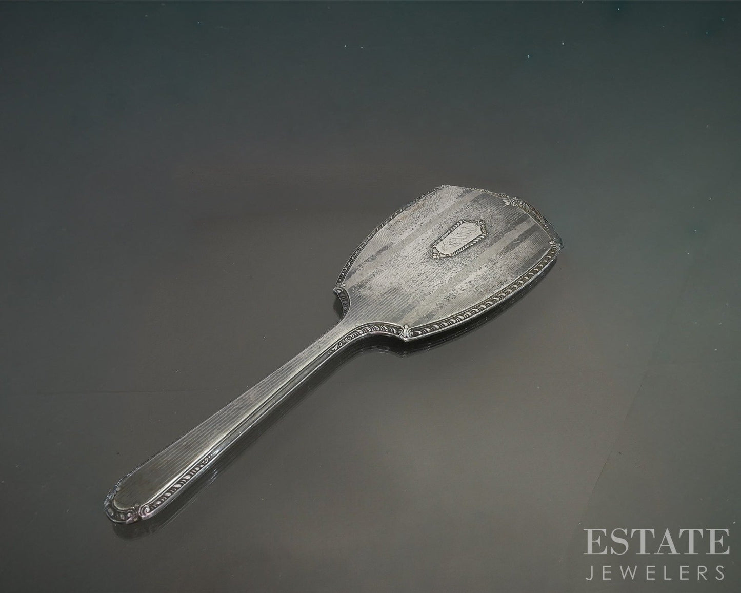 Antique Sterling Silver Saart Brother Large Hand Mirror 175g p25625