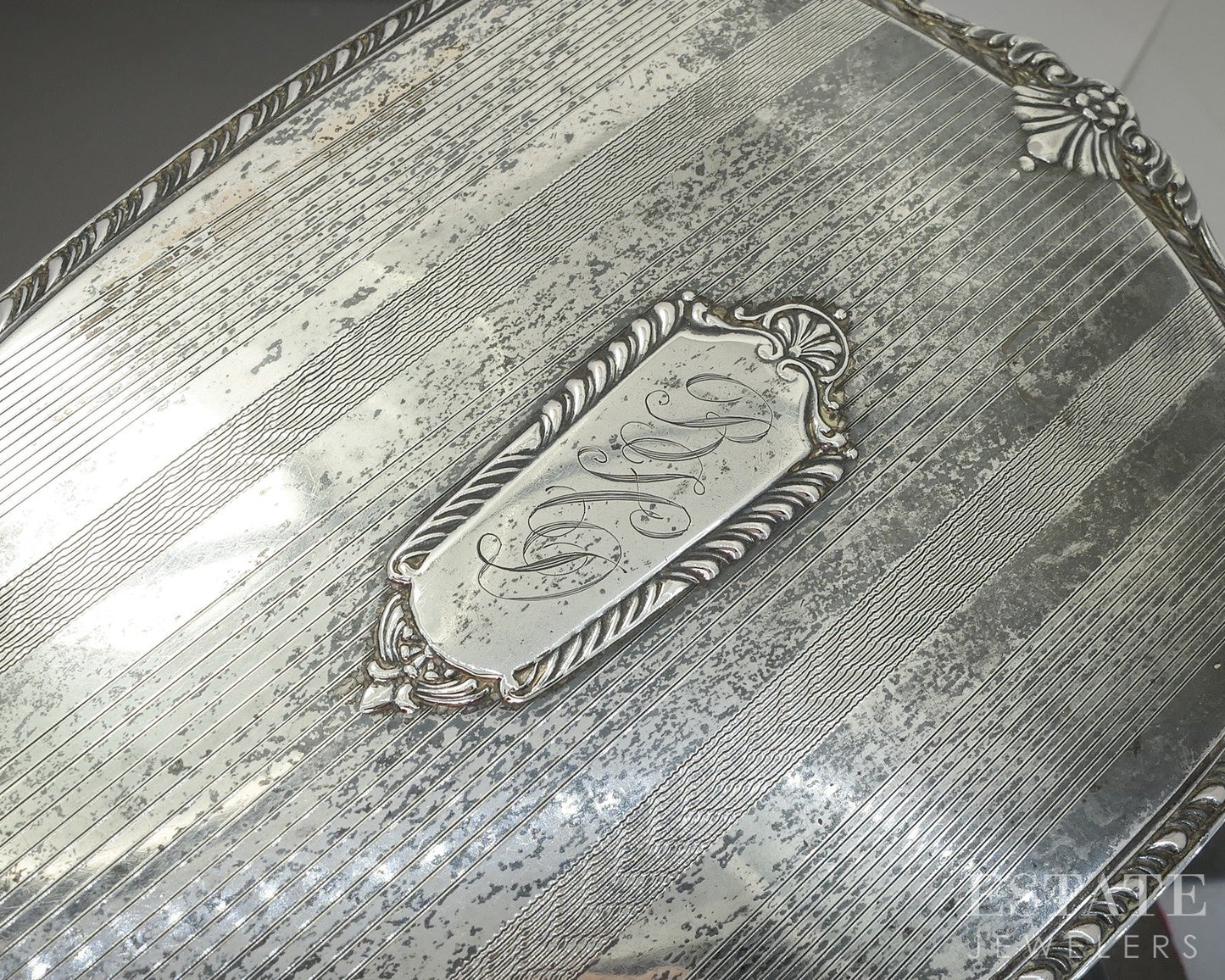 Antique Sterling Silver Saart Brother Large Hand Mirror 175g p25625