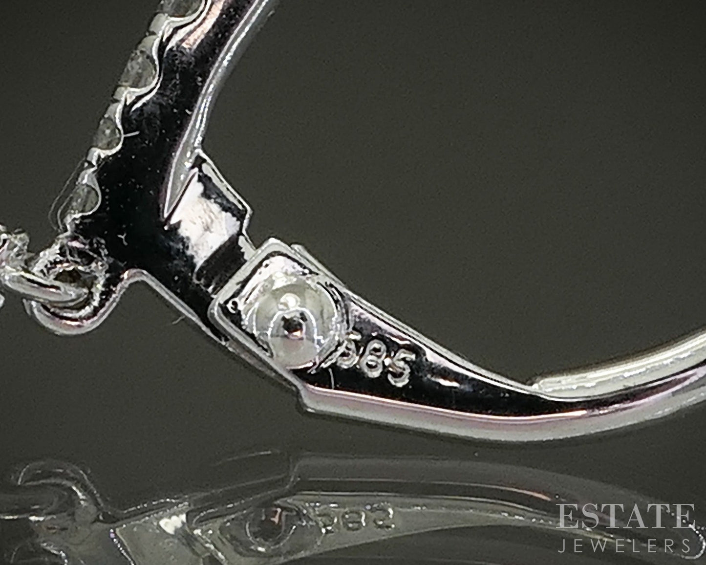 14k White Gold Natural 1ctw Diamond Teardrop Dangle Earrings 4.3g p25066