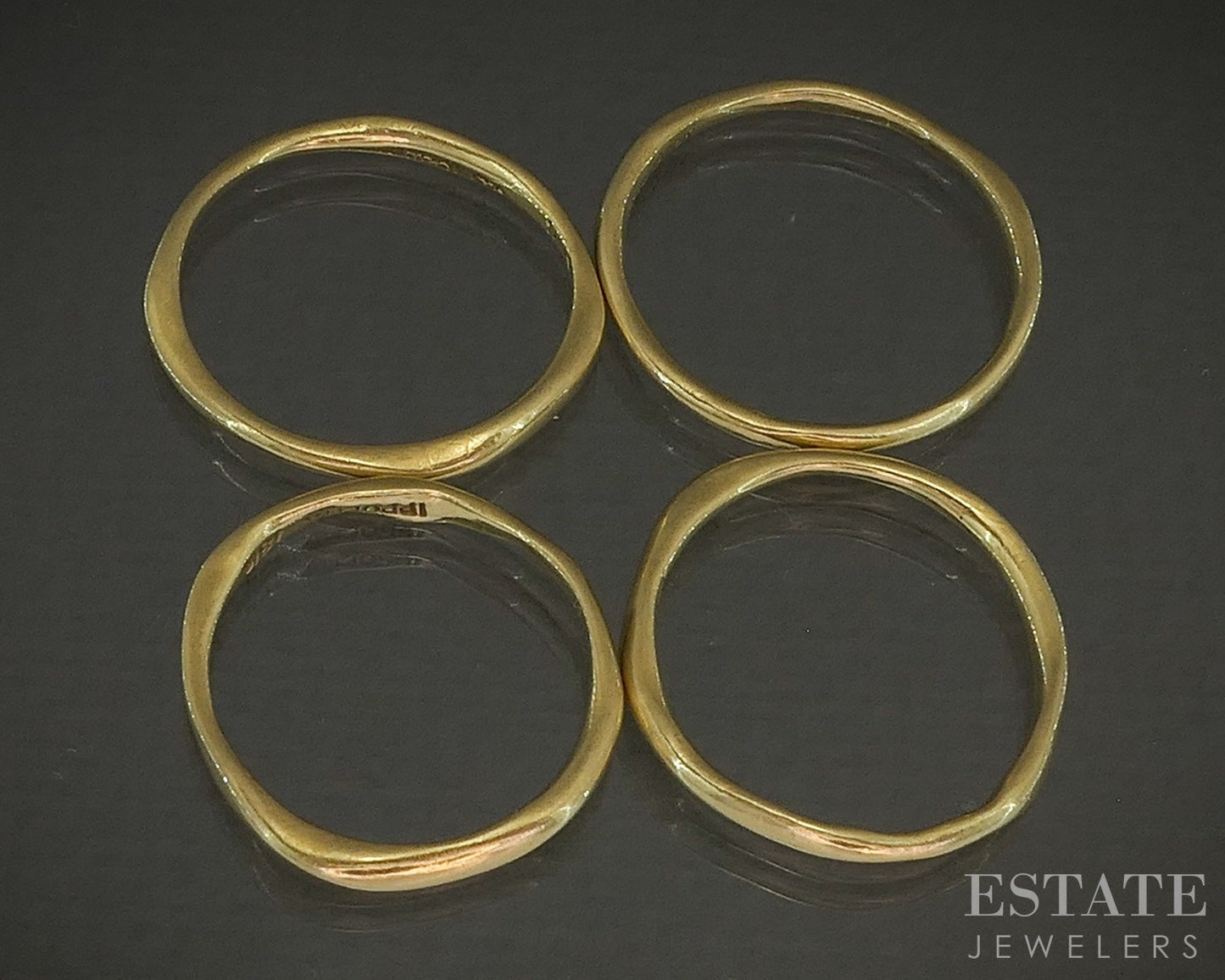18k Yellow Gold Ippolita Stackable Band Set of 4 8.1g p25021