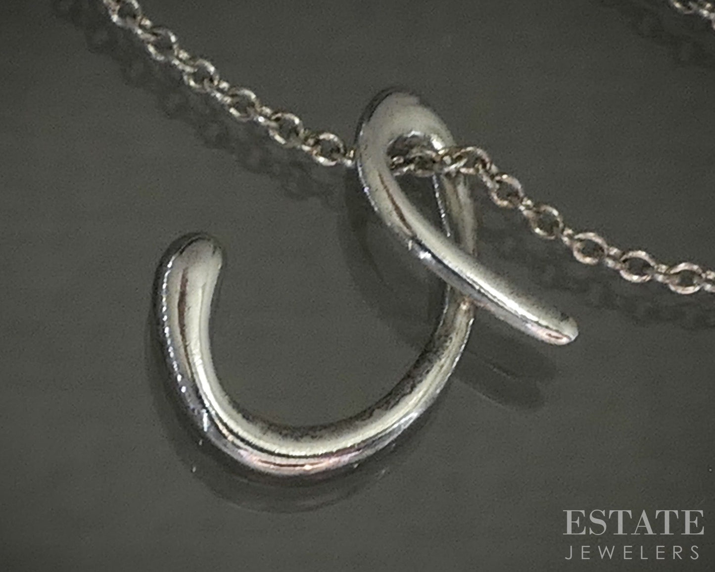 Sterling Silver Tiffany & Co. Elsa Peretti Letter C Necklace 1.8g 16"L p25190
