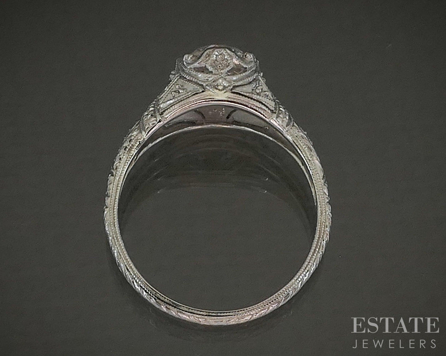 Antique Platinum OEC Natural 1.17ct Diamond Filigree Engagement Ring 3.9g p25370