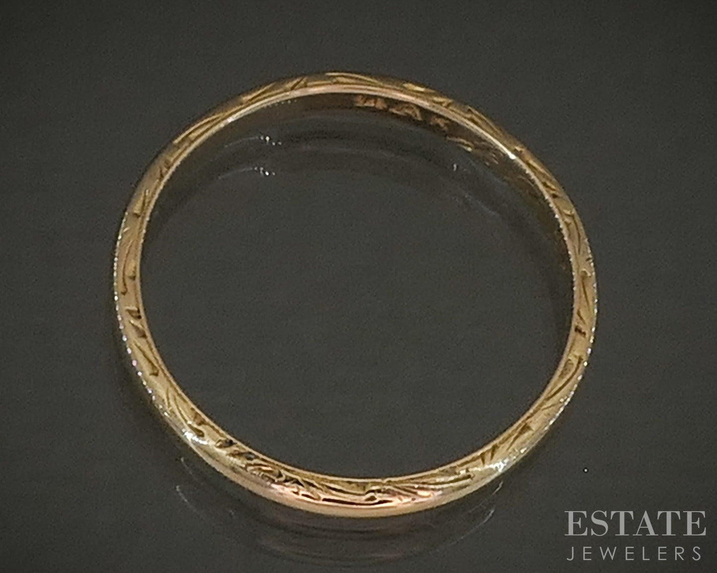 Antique 14k Yellow Gold 2.2mm Engraved Ladies Wedding Band 1.6g p24796