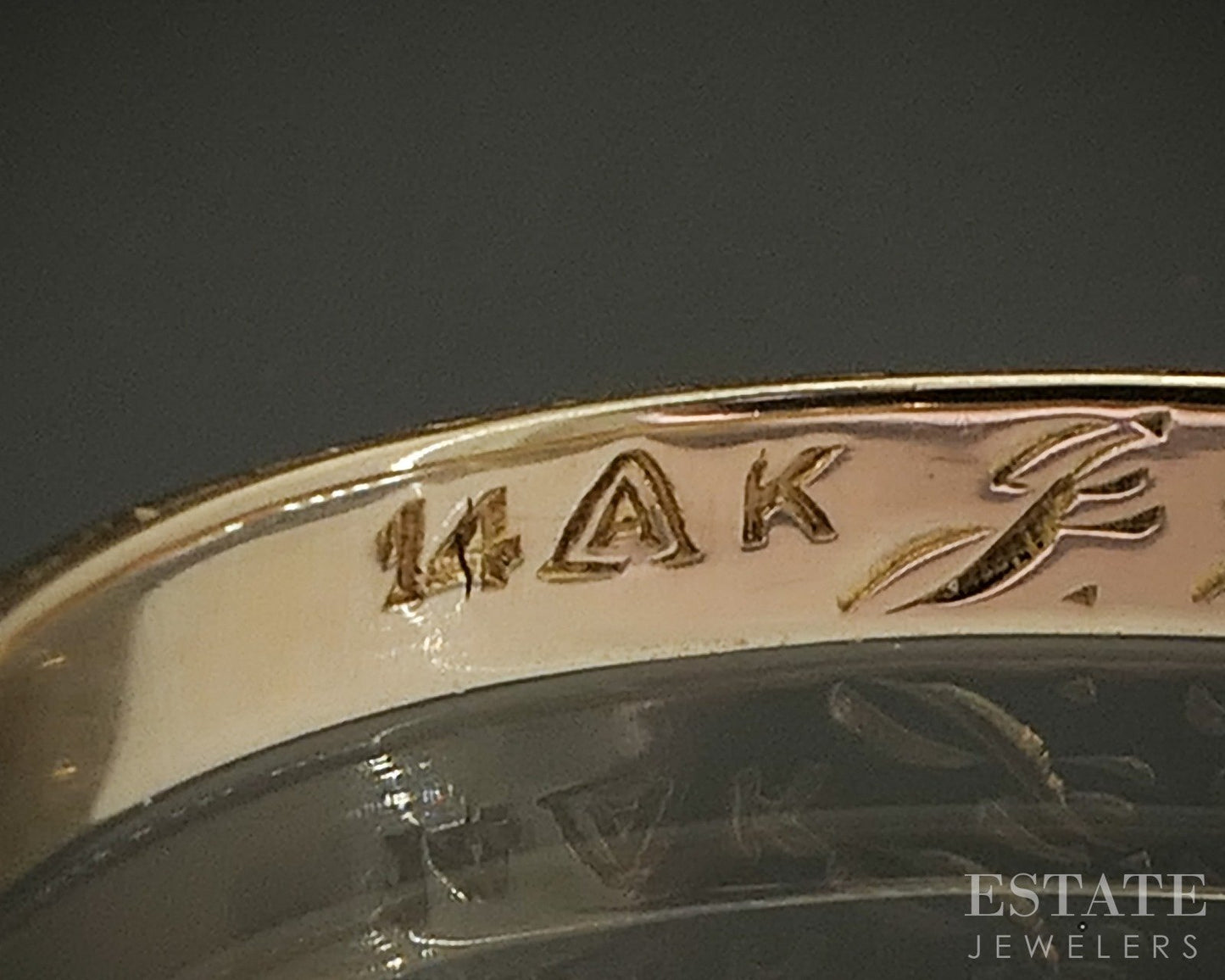 Antique 14k Yellow Gold 2.2mm Engraved Ladies Wedding Band 1.6g p24796