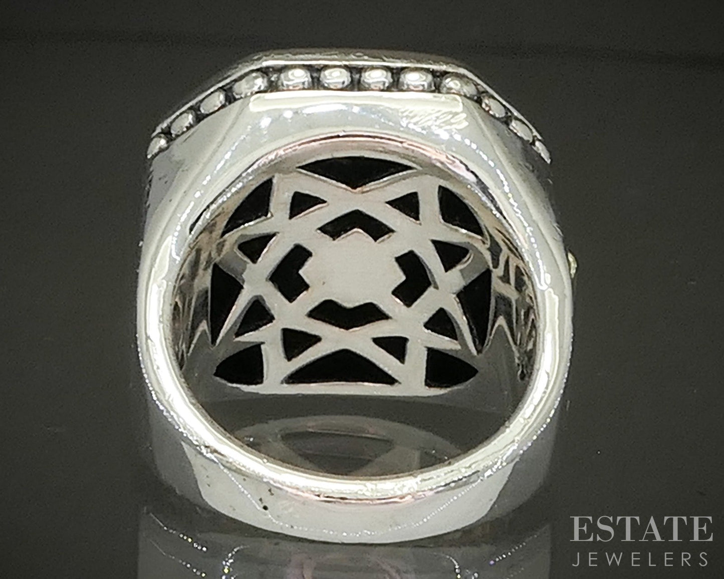 18k & Sterling Lagos Caviar Faceted Rocks Ladies Band Ring 16.8g p25167