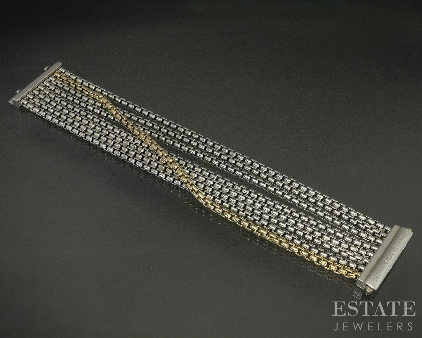 18k & Sterling David Yurman 8-Row Box Chain Bracelet 94.7g 7"L p25020