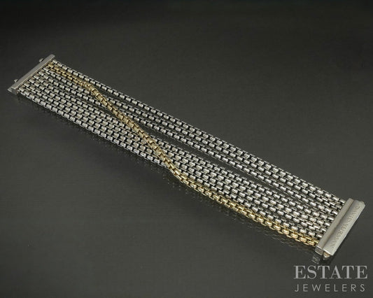 18k & Sterling David Yurman 8-Row Box Chain Bracelet 94.7g 7"L p25020