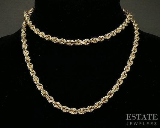 14k Yellow Gold 5.5mm Rope Chain Link Mens Necklace 36g 29.5"L p24917