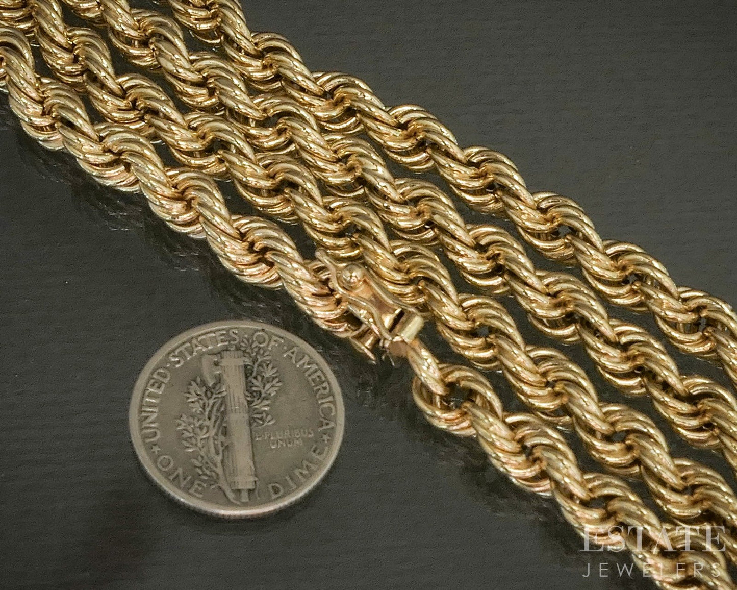 14k Yellow Gold 5.5mm Rope Chain Link Mens Necklace 36g 29.5"L p24917