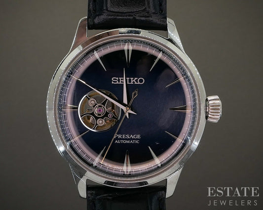 Seiko Presage Blue Automatic Open Heart 4r38-01n0 Mens Watch p27012