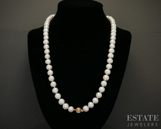 14k Yellow Gold 8.5-9.5mm Freshwater Pearl Ladies Necklace 24"L p26676