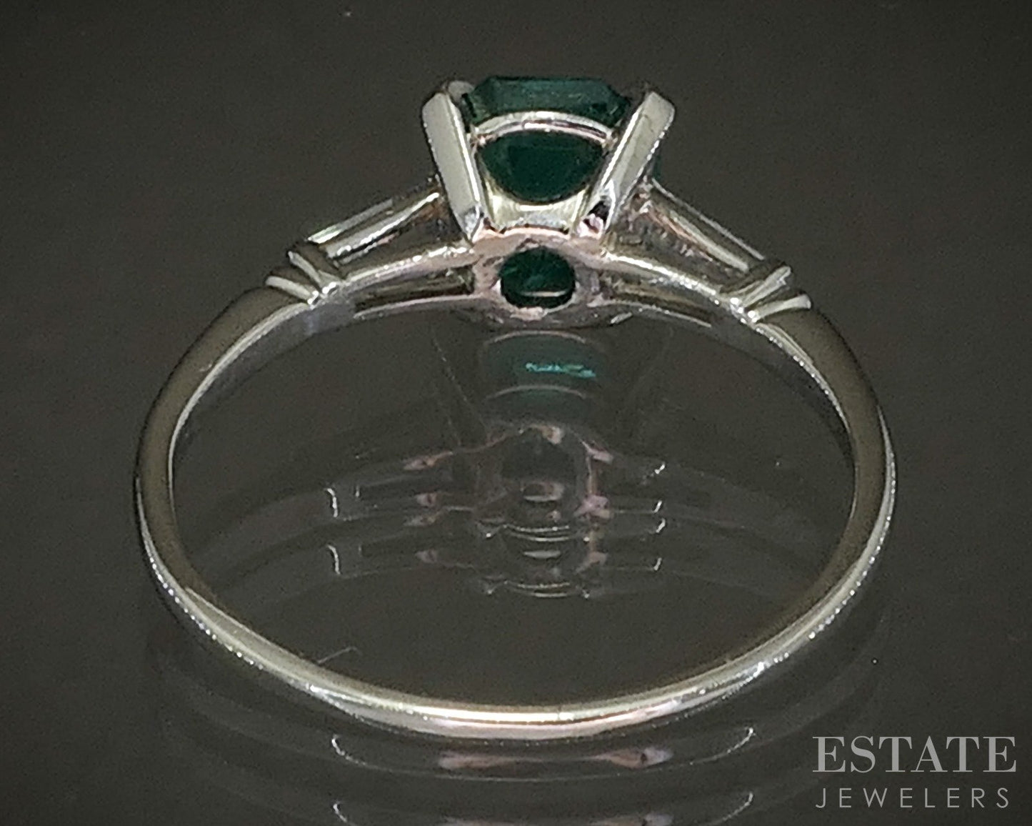 Platinum GIA Natural 1.25ct Colombian Emerald & Diamond Ring 2.9g p28188