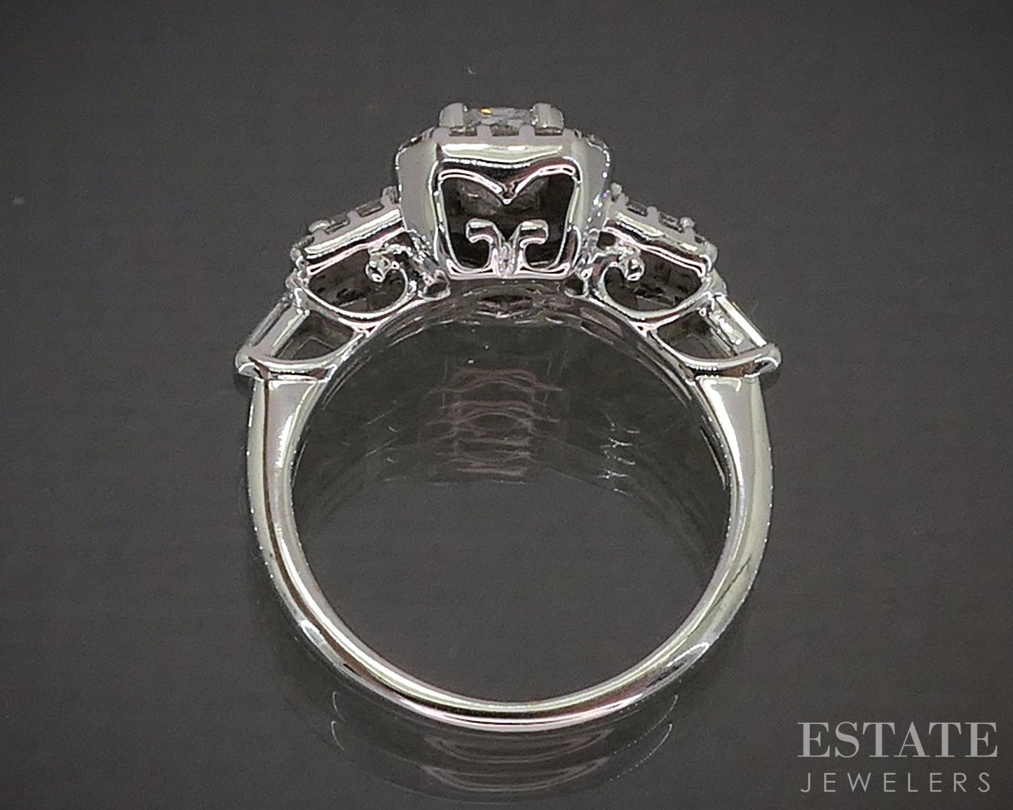 14k White Gold Radiant GSI Natural 1.41ctw Diamond Engagement Ring 5.1g p28201