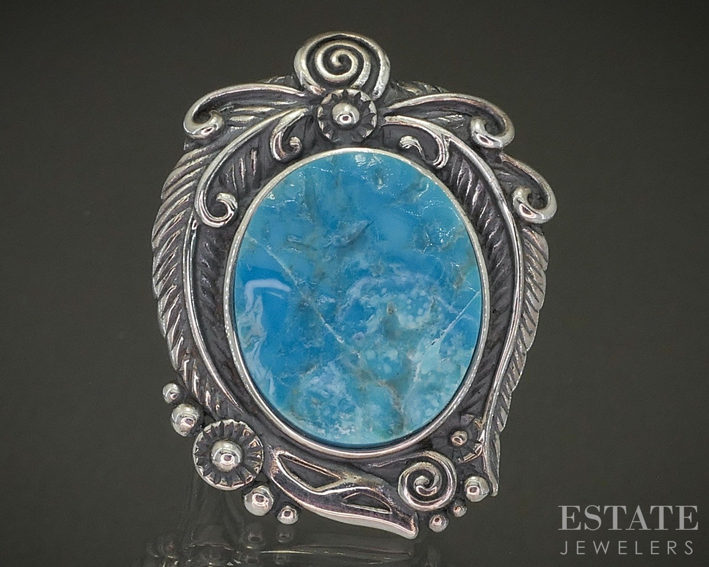 Sterling Silver Natural Sleeping Beauty Turquoise Ladies Ring 15.9g p28557