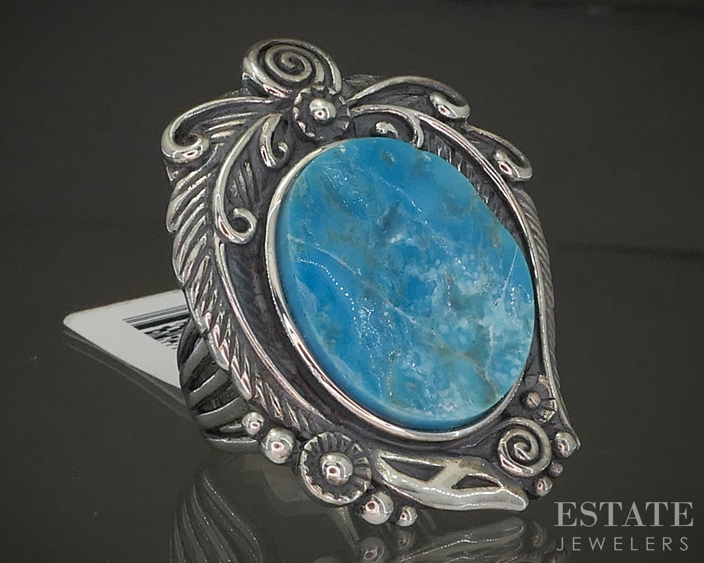 Sterling Silver Natural Sleeping Beauty Turquoise Ladies Ring 15.9g p28557