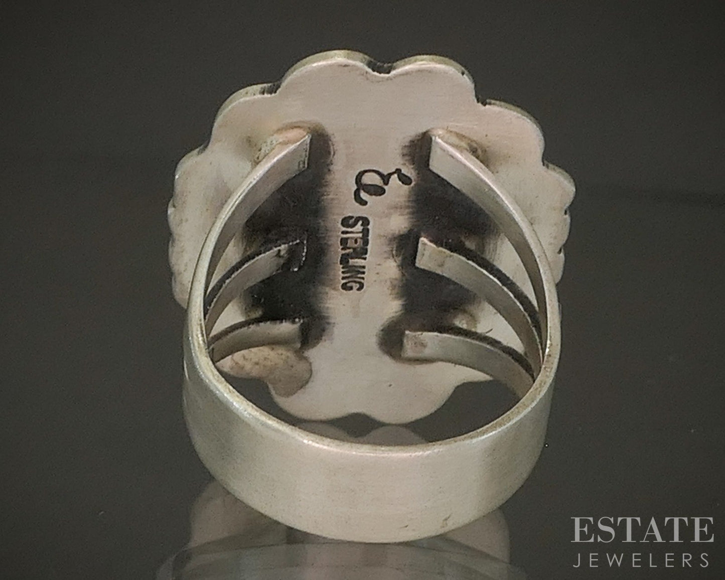 Vintage Sterling Natural Turquoise Navajo Etta Endito Ladies Ring 9.7g p28561
