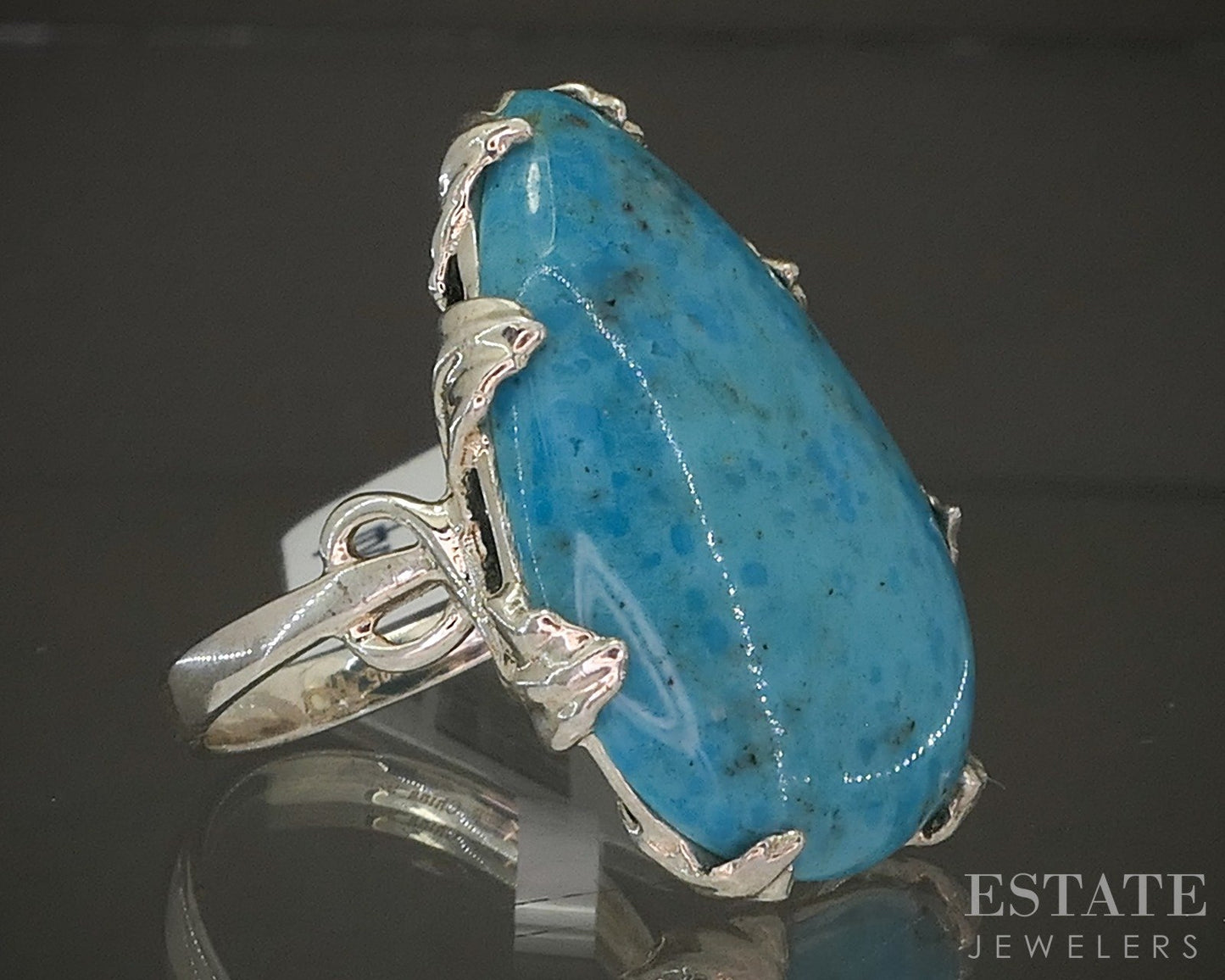 Sterling Silver Natural Kingman Turquoise Ladies Ring 8.8g p28593