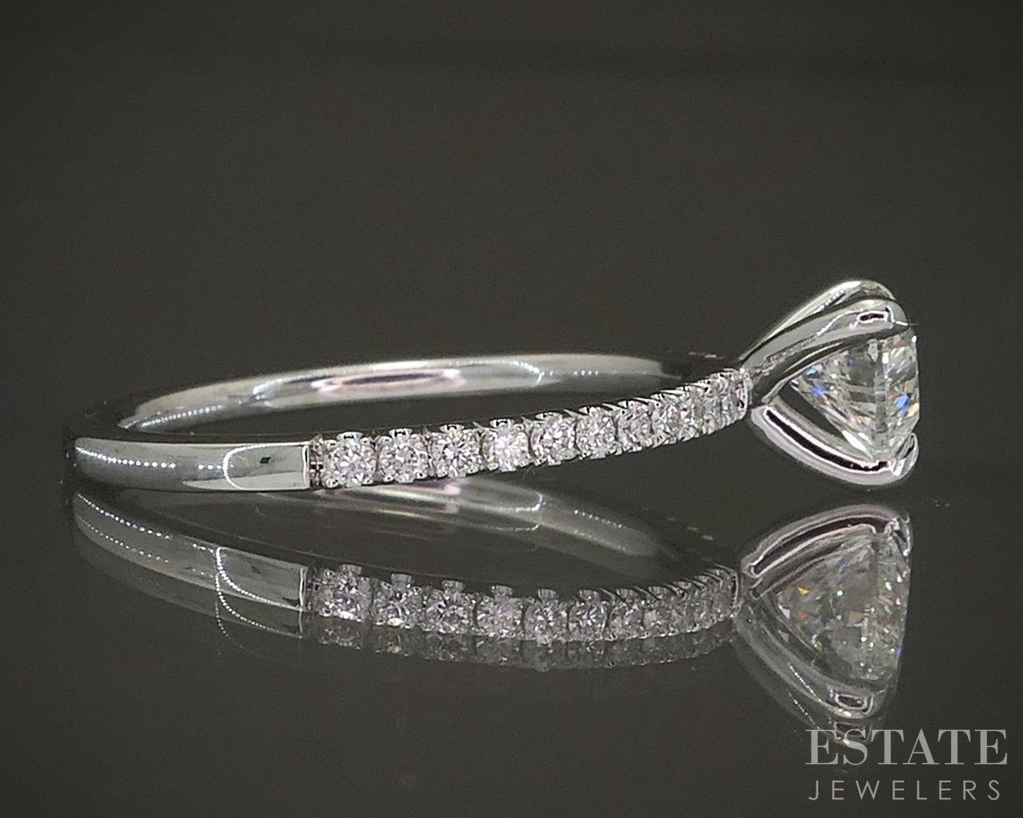 14k White Gold GIA Heart Natural 1.12ctw Diamond Engagement Ring 2.1g p27929