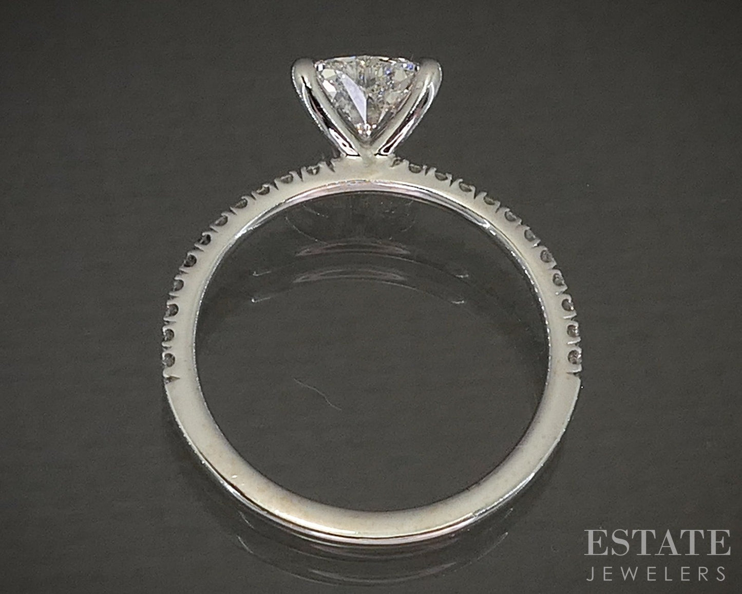 14k White Gold GIA Heart Natural 1.12ctw Diamond Engagement Ring 2.1g p27929