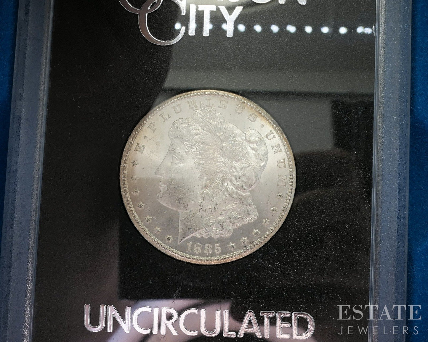 1885-CC Morgan Silver Dollar Carson City Uncirculated GSA Box Papers p28528