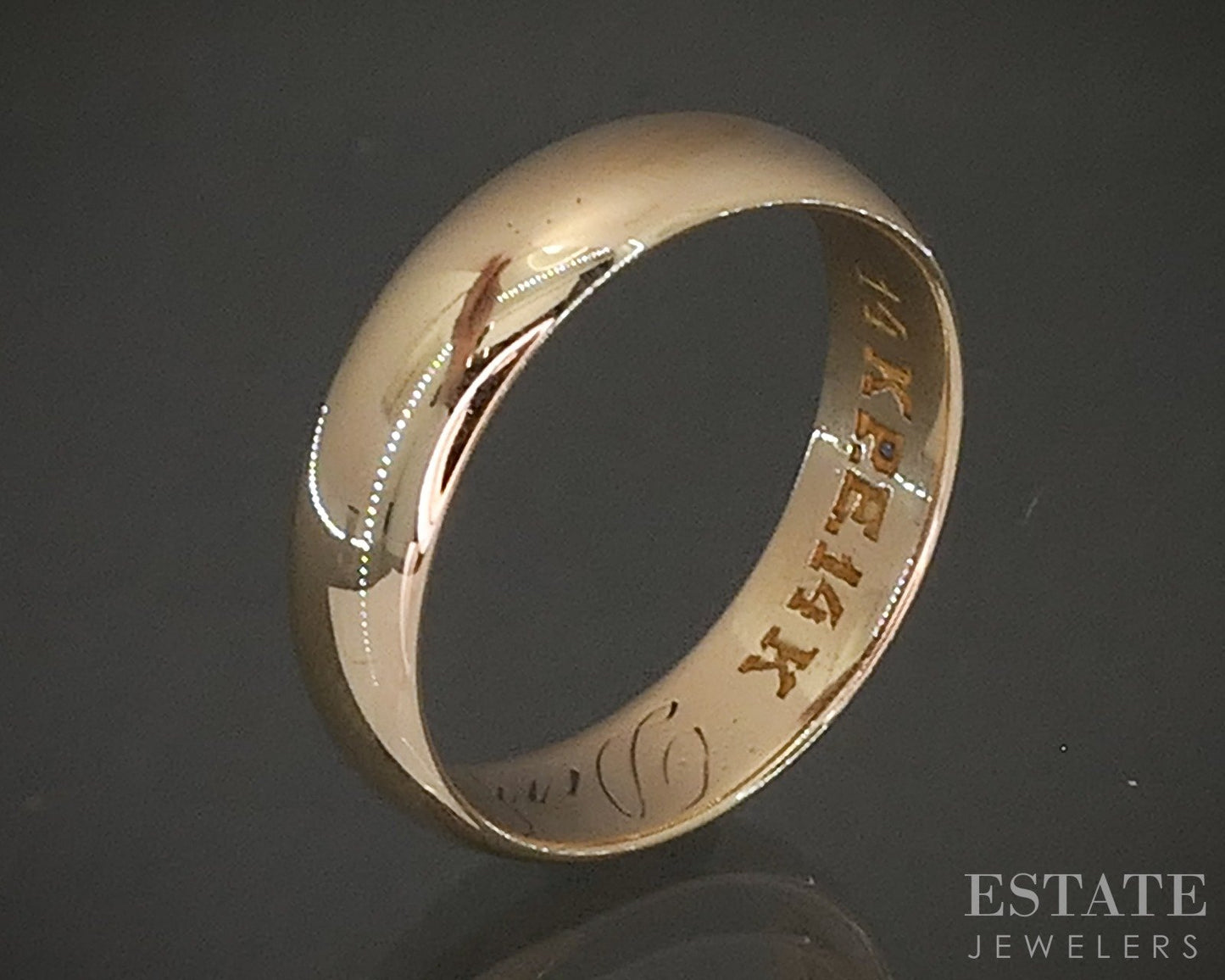 Antique 14k Yellow Gold 4.6mm Smooth Wedding Band 3.6g p27519