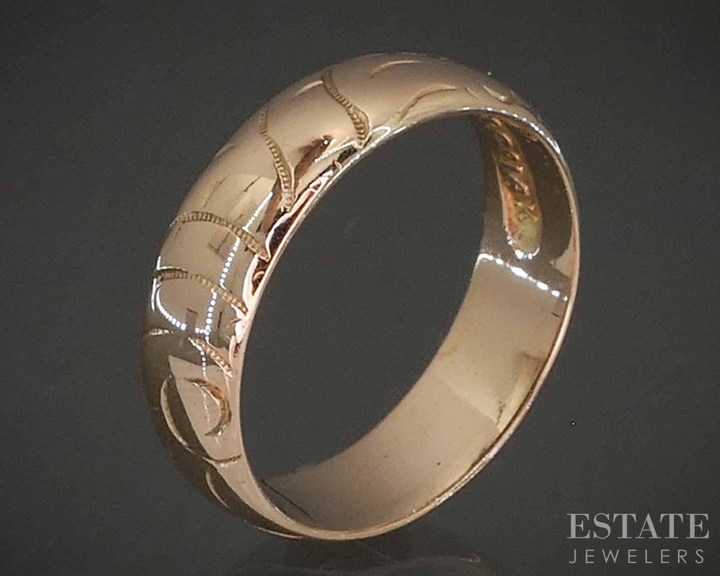 Antique 14k Yellow Gold 4.7mm Adolph Frankav & Co Wedding Band 3g p27517
