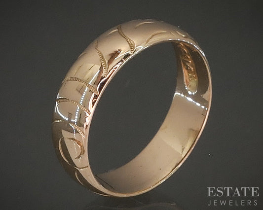 Antique 14k Yellow Gold 4.7mm Adolph Frankav & Co Wedding Band 3g p27517