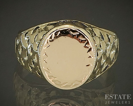 Vintage 18k Yellow Gold Open Oval Signet Ring 3.2g p27081
